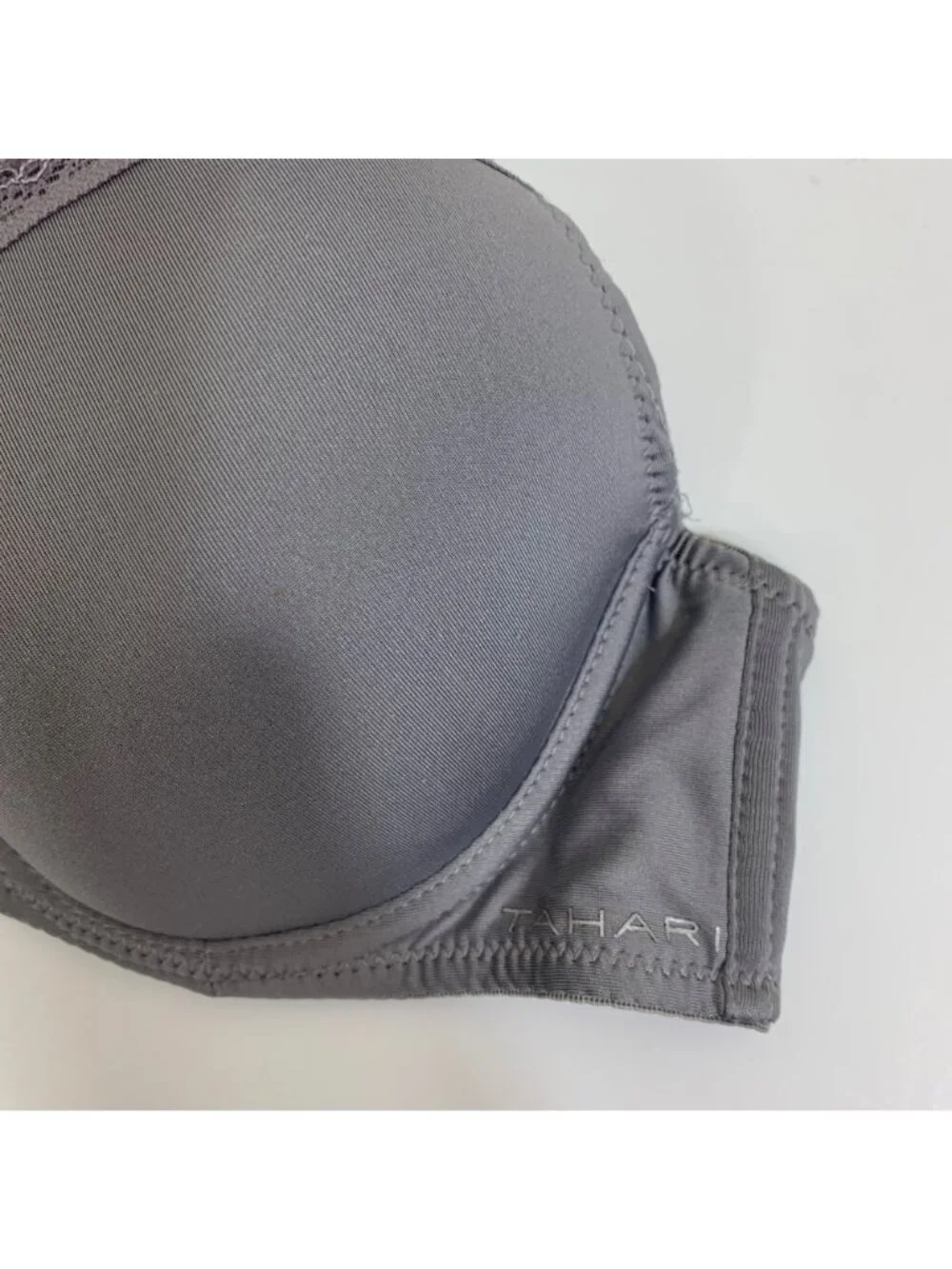 Tahari Push Up T-Shirt Bra 36B Dove Gray Padded Underwire Everyday Minimalist